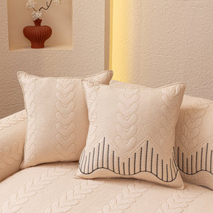 3D Quilted Thick Cotton Sofa Cover Non-Slip Couch Throw for Fabric & Leather Sofas