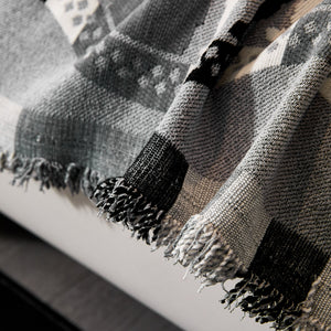 Striped Chenille Sofa Throw Covers, Boho Style Cozy Couch Protector Blanket