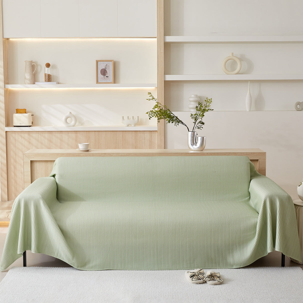 Cooling Comfy Throw Sofa Cover, Textured & Breathable, Multi-Use Decorative Couch Covers for Summer