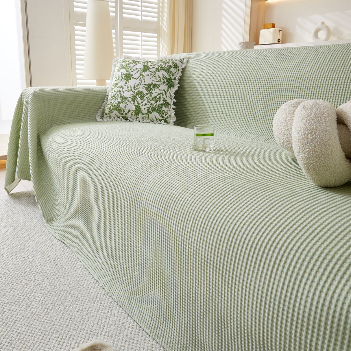 Cooling Comfy Throw Sofa Cover, Textured & Breathable, Multi-Use Decorative Couch Covers for Summer