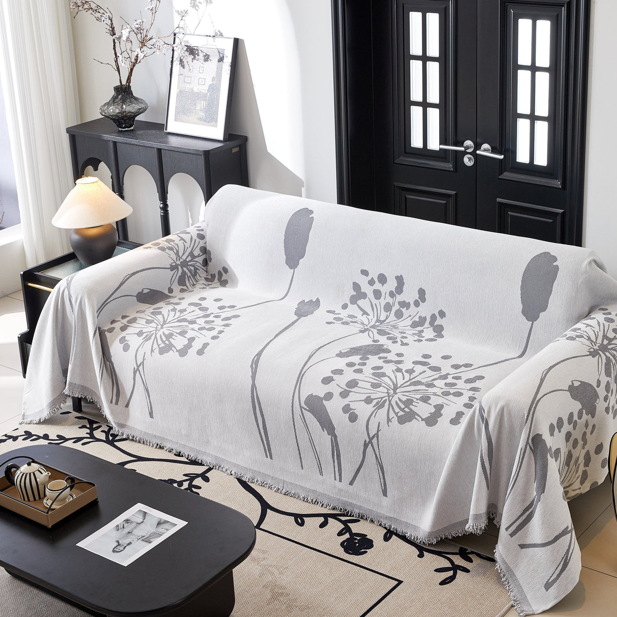 Dandelion Blanket Throw for Sofas Chenille Furniture Couch Cover, Couch Cushion Cover for Kids, Pets