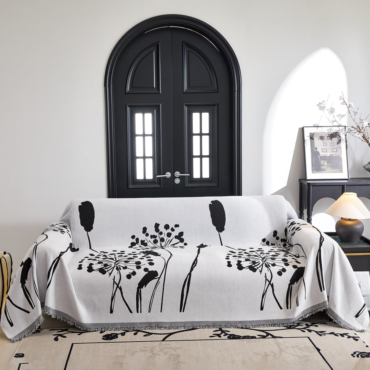 Dandelion Blanket Throw for Sofas Chenille Furniture Couch Cover, Couch Cushion Cover for Kids, Pets