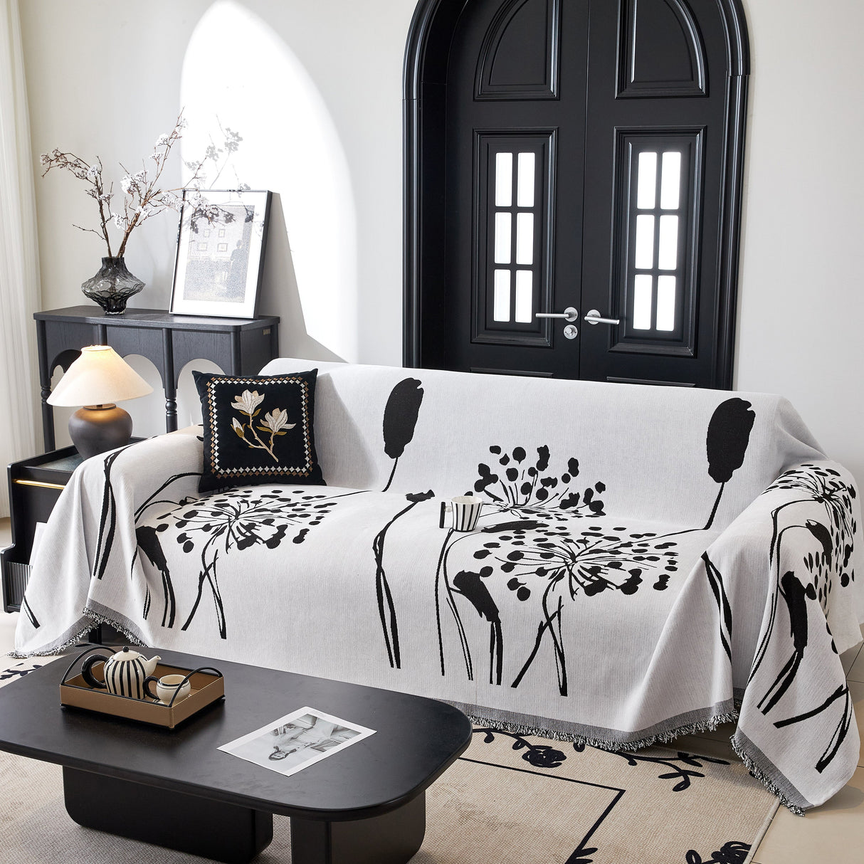 Dandelion Blanket Throw for Sofas Chenille Furniture Couch Cover, Couch Cushion Cover for Kids, Pets