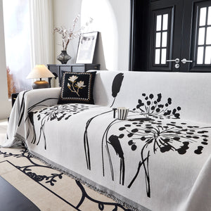 Dandelion Blanket Throw for Sofas Chenille Furniture Couch Cover, Couch Cushion Cover for Kids, Pets