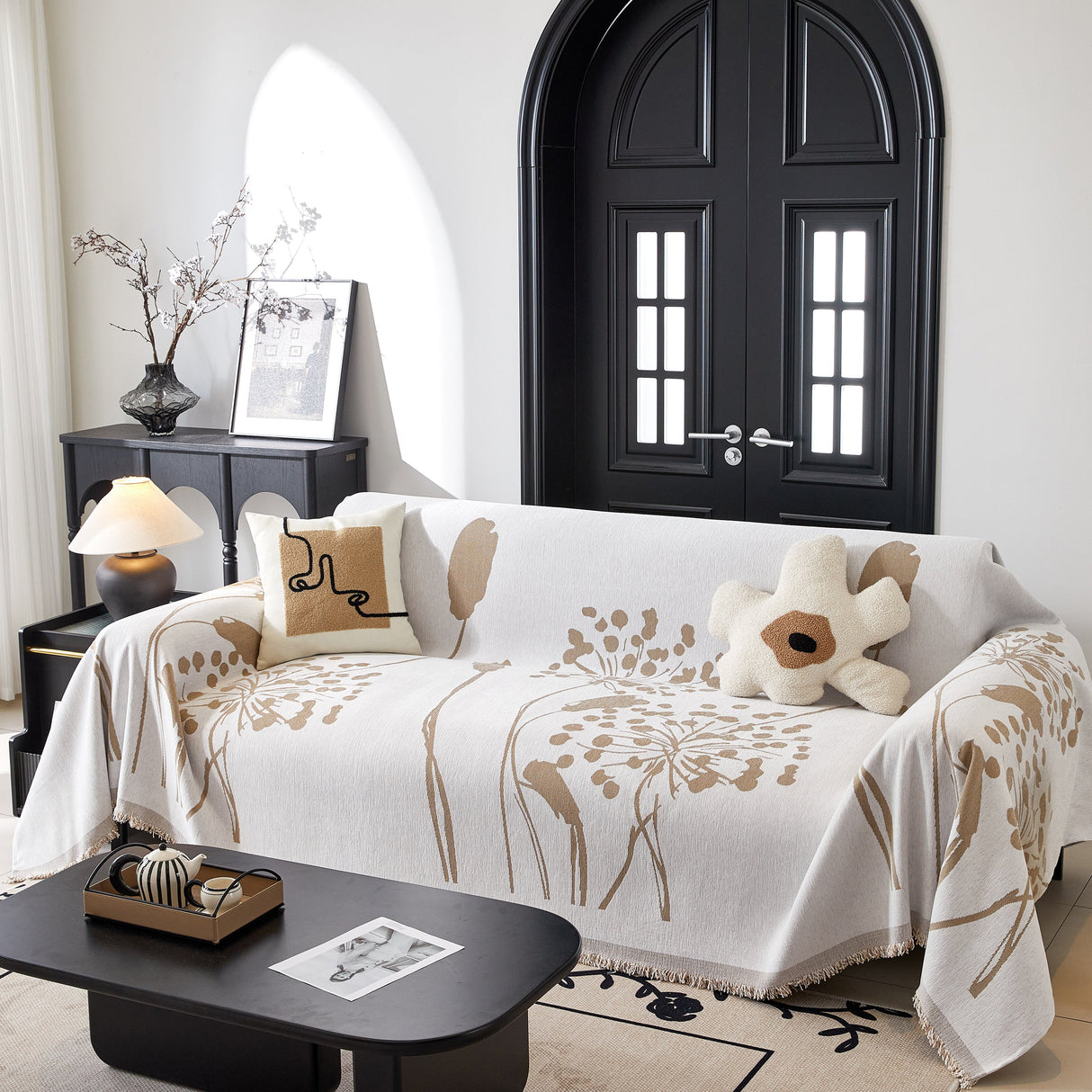 Dandelion Blanket Throw for Sofas Chenille Furniture Couch Cover, Couch Cushion Cover for Kids, Pets