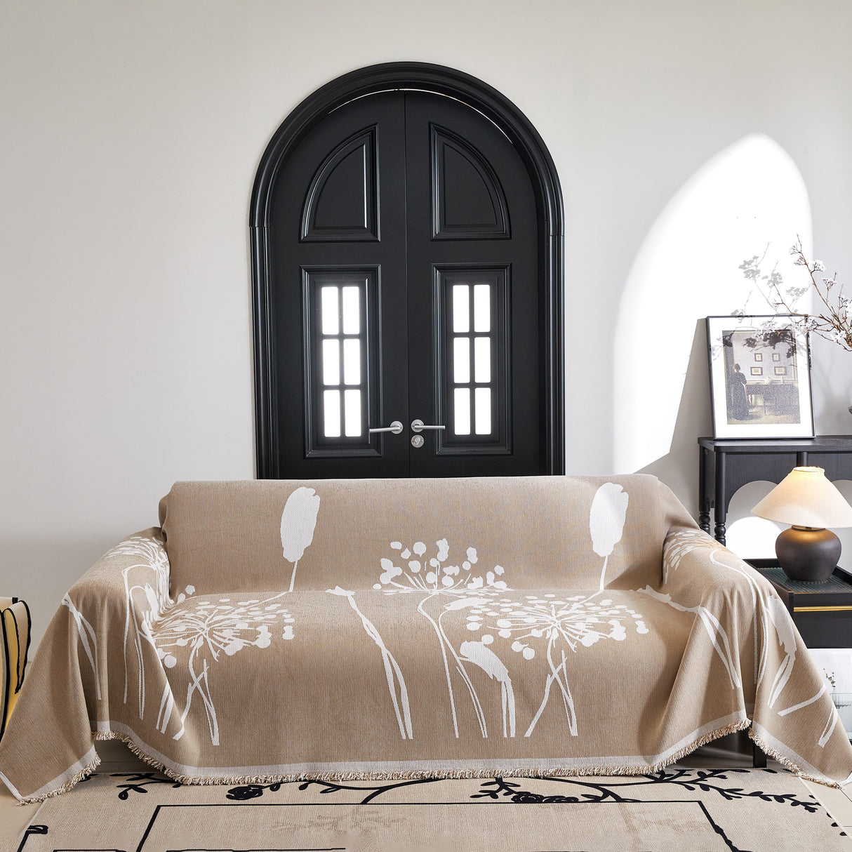 Dandelion Blanket Throw for Sofas Chenille Furniture Couch Cover, Couch Cushion Cover for Kids, Pets