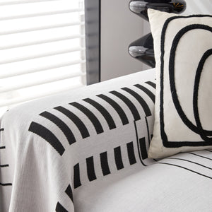 Reversible Chenille Couch Cover Blanket with Tassel Large Boho Futon Cover L Shaped Sectional Cover