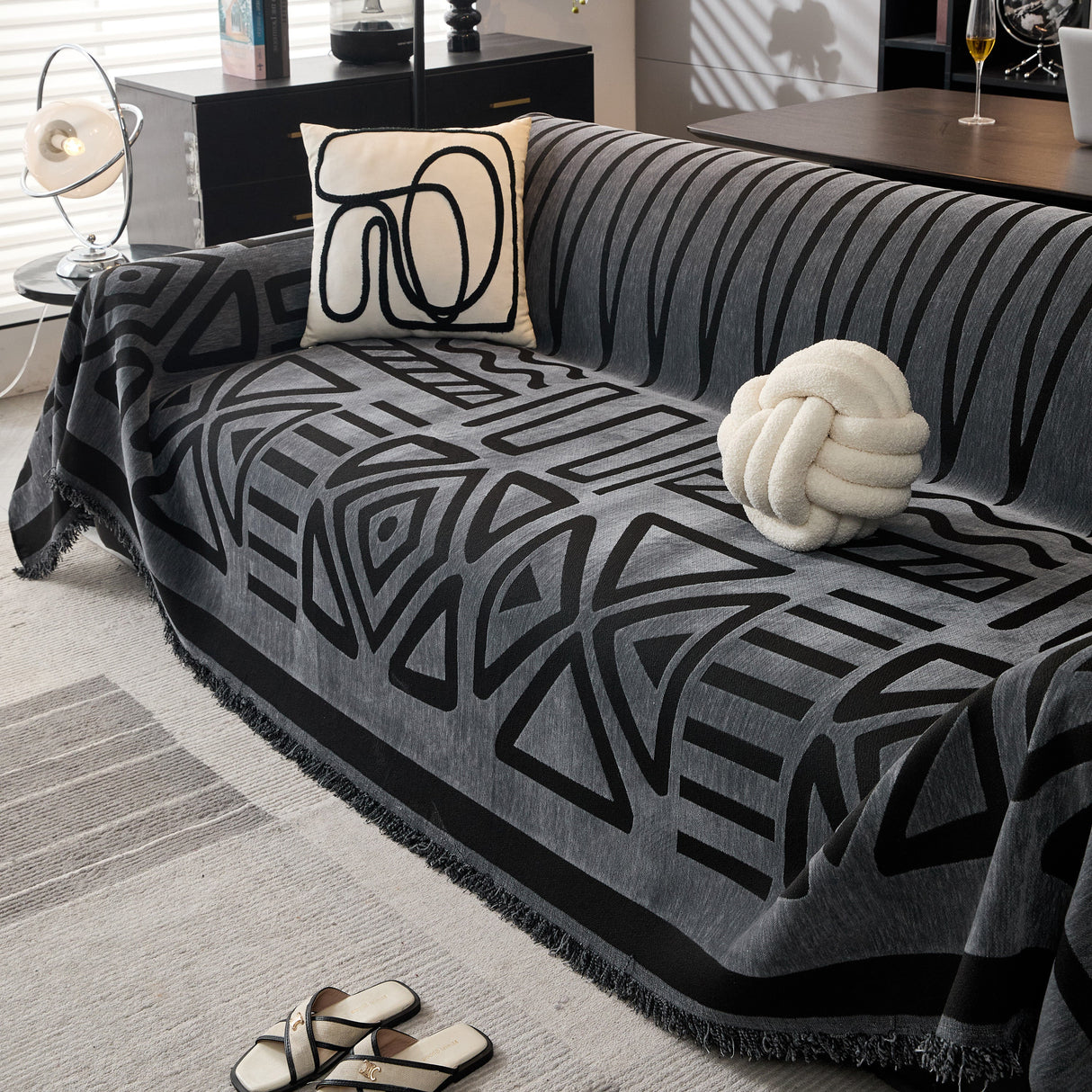 Boho Chenille Sofa Throw Covers Sectional Sofa Couch Cover Sofa Protector Covers