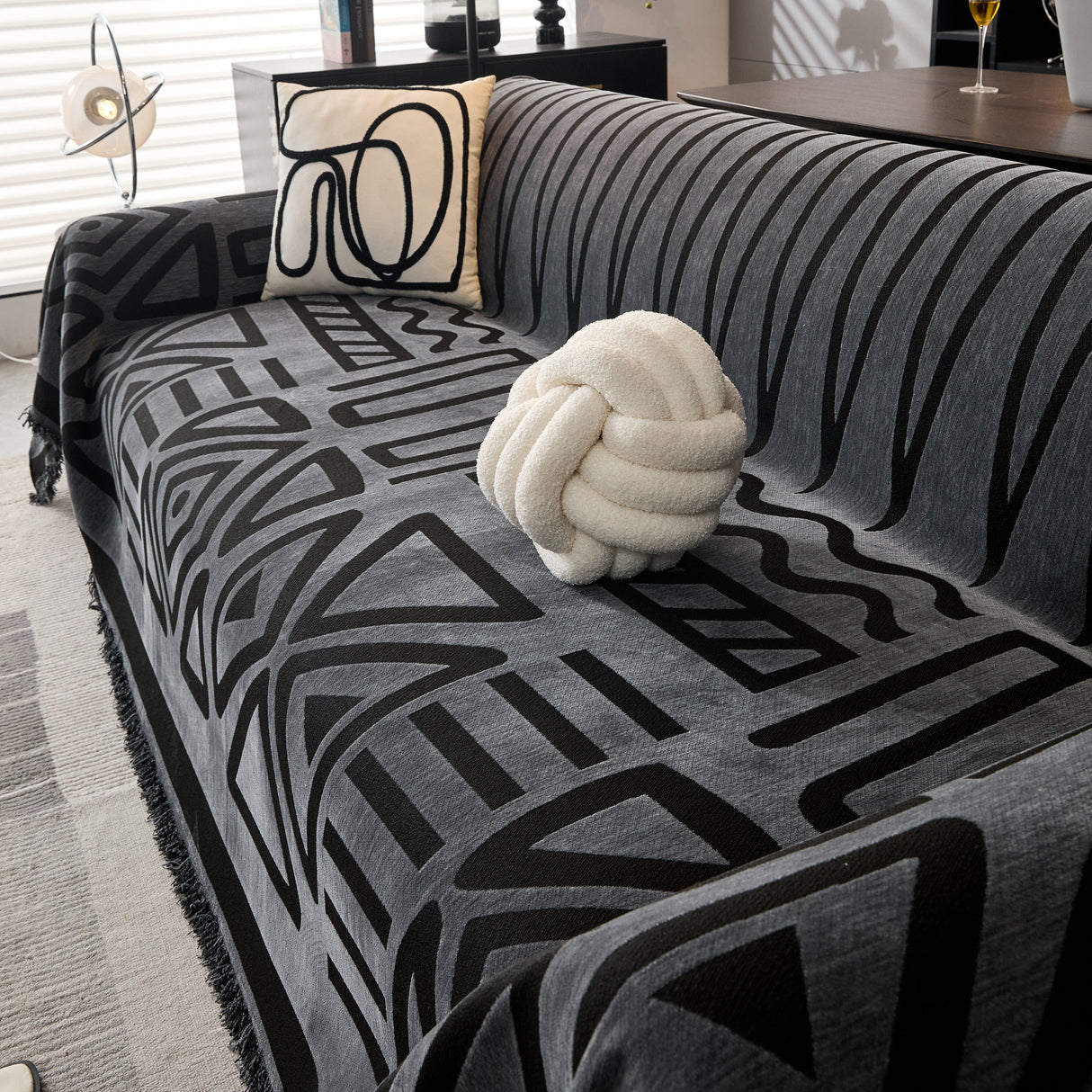 Boho Chenille Sofa Throw Covers Sectional Sofa Couch Cover Sofa Protector Covers