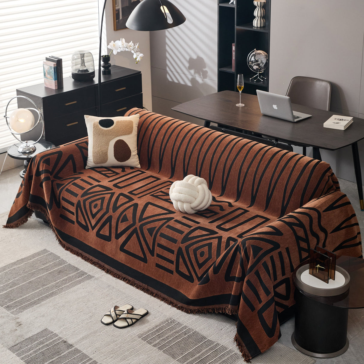 Boho Chenille Sofa Throw Covers Sectional Sofa Couch Cover Sofa Protector Covers