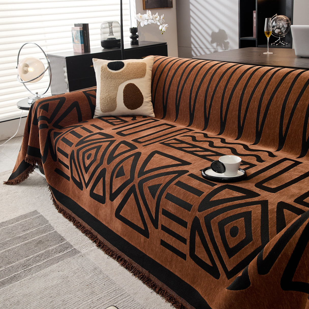 Boho Chenille Sofa Throw Covers Sectional Sofa Couch Cover Sofa Protector Covers