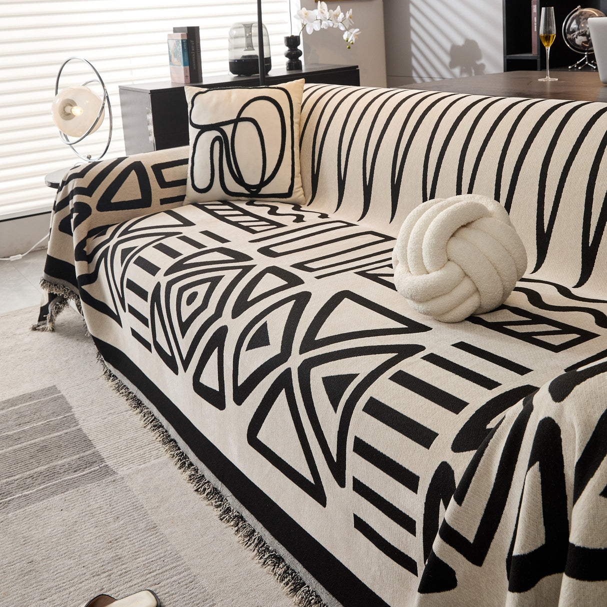 Boho Chenille Sofa Throw Covers Sectional Sofa Couch Cover Sofa Protector Covers