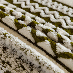 Bohemian Tufted Sofa Cover, Plush Flannel Throw Blanket with 3D Woven Aztec Stripes