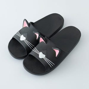 Women Summer Slippers Beach Slide Sandals Cats Flip Flops Soft Sole Comfortable Couple Slippers For Women Quick Drying Bathroom Slippers Pillow Slides Non Slip Soft Thick Sole Open Toe Soft Slippers