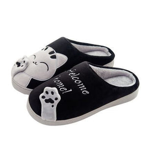 Cute Cat Shoes Soft Winter Women Winter Home Slippers Animal Slip On Soft Warm House Shoes Men Couple Indoor Bedroom Footwear Soft Cozy Home Slippers For Women Slip On Comfy Women's Washable Cotton Bedroom Slippers