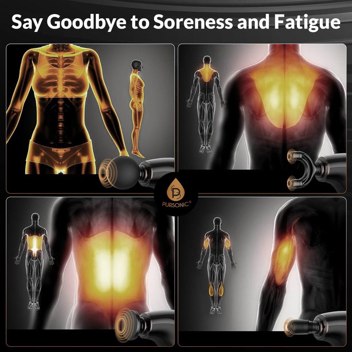 Ultimate Muscle Recovery Bundle: Deep Tissue Massage Gun + Vibrating Massage Ball by Pursonic