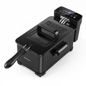 3.2-Qt Electric Deep Fryer with 1700W LED Touch Screen and Enamel Oil Tank-Black