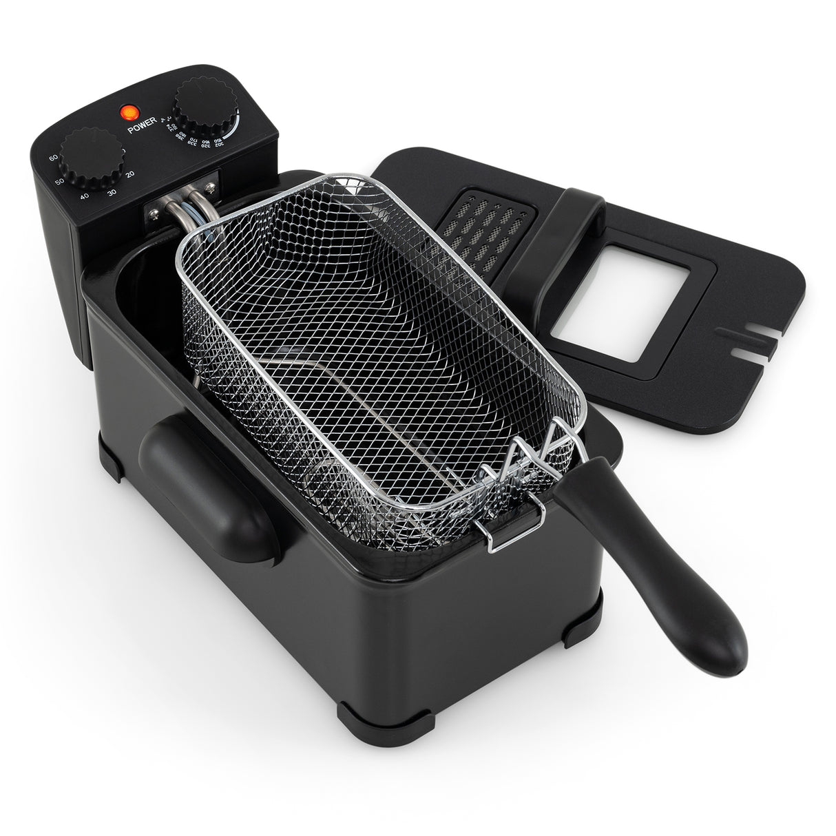 3.2 Quart Electric Stainless Steel Deep Fryer with Timer-Black