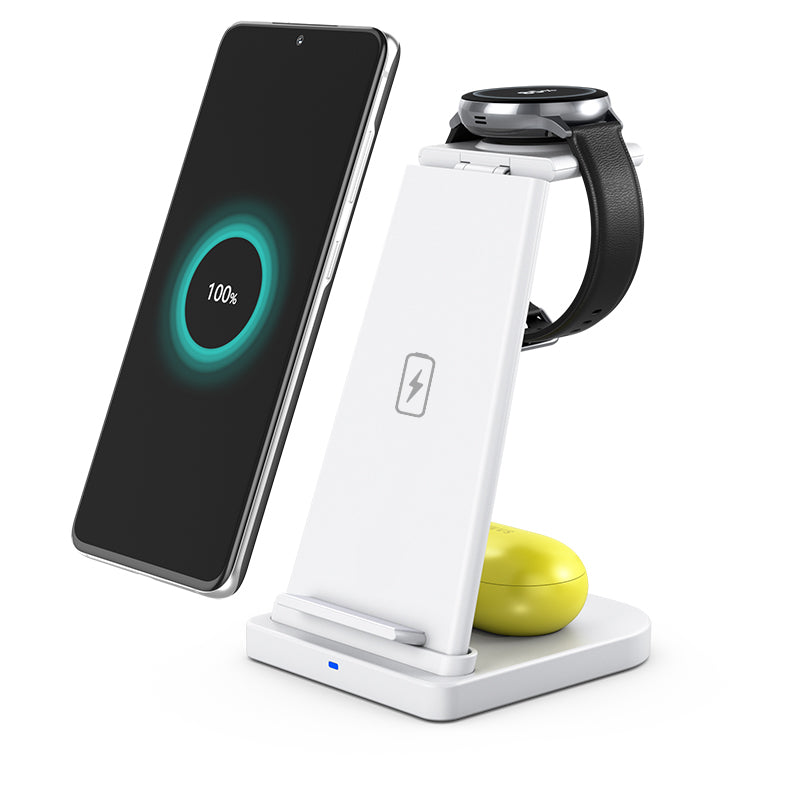 3-in-1 Fast Wireless Charging Stand for Phones, Apple Watch & AirPods by Infinite Basics