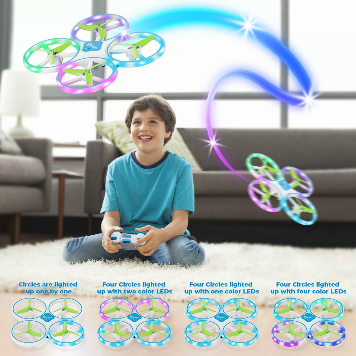 Contixo TD1 Dragonfly Drone With LED Light Effects