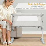 Travel Portable Baby Bed Side Sleeper  Bassinet Crib with Carrying Bag-Gray