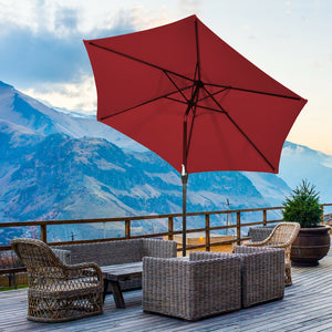 9 ft Patio Outdoor Umbrella with Crank-Orange