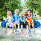 60 Inch Saucer Surf Outdoor Adjustable Swing Set-Blue+Black