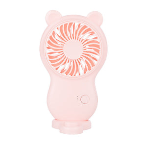 Handheld Pocket Mini Fan Portable With Bracket USB Mini Fan Portable Pocket Fan Cartoon Handheld Desktop Rechargeable Standing Fan Three Gear Wind Speed Regulation Battery Operated USB Small Fan with 3 Speeds for Home Office Car Outdoor Travel