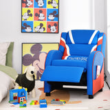 Kids Leather Recliner Chair with Side Pockets-Pink