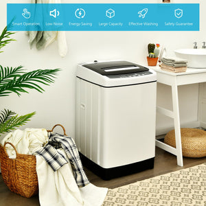 Full-Automatic Washing Machine 1.5 Cubic Feet 11 LBS Washer and Dryer-White