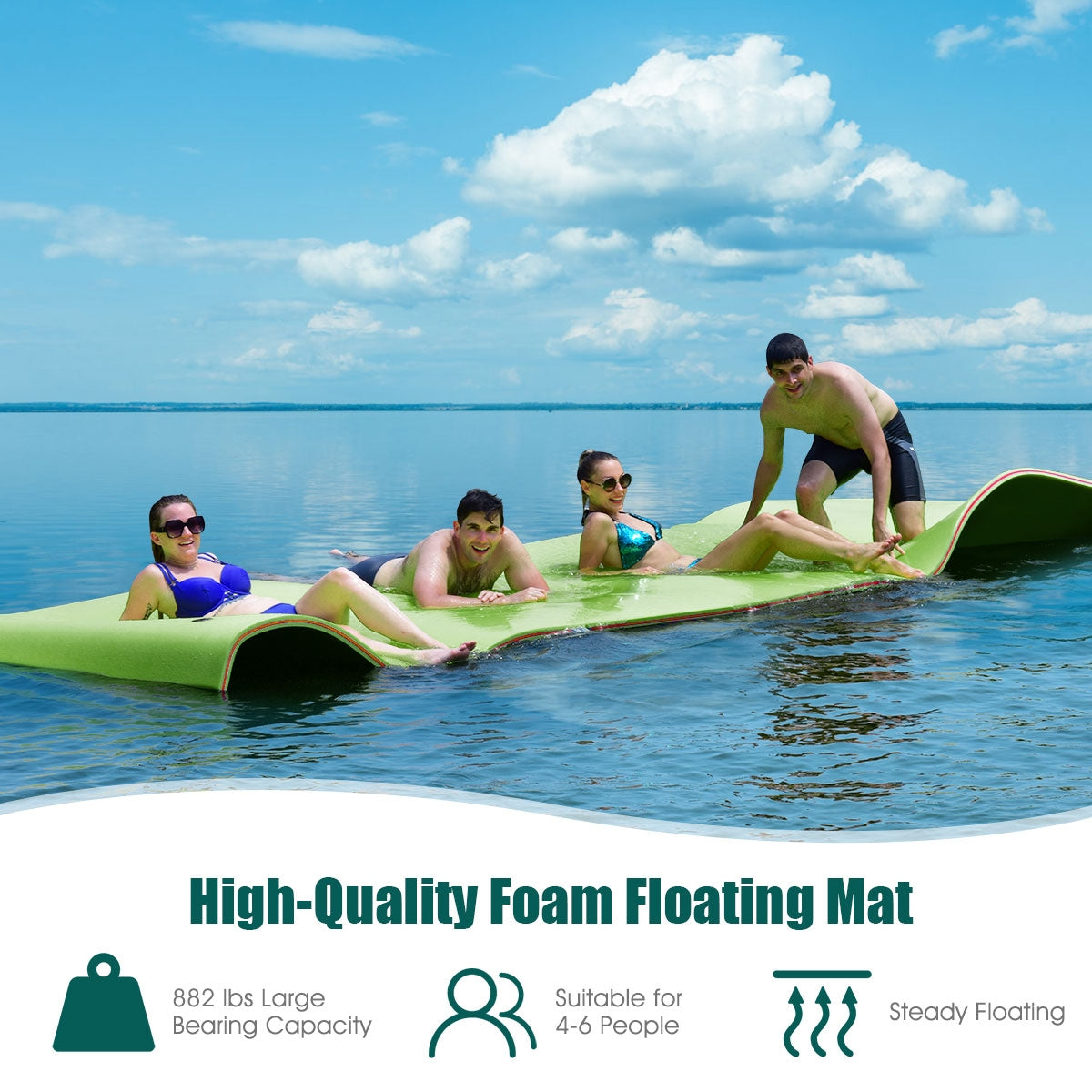 12 ™ x 6 ™ 3 Layer Floating Water Pad-Green