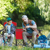 Patented Portable Folding Camping Canopy Chairs with Cup Holder-Blue