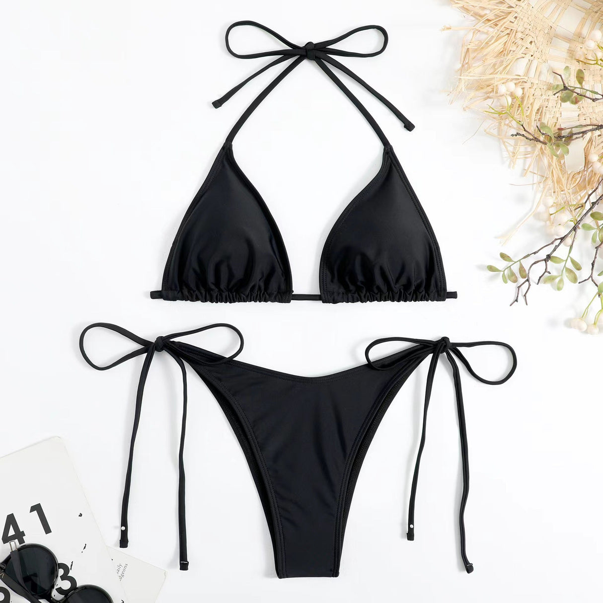 Swimwear Women Bandage Women Triangle Bathing Suits 2 Pieces Bikini Bowknot Swimsuit Bikini Set Swimwear Bikini Sets Bikinis Bathing Suit Push Up Swimsuit Summer Beachwear