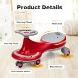Wiggle Car Ride-on Toy with Flashing Wheels-Blue