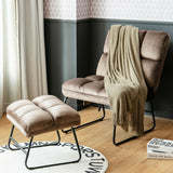 Velvet Massage Recliners with Ottoman Remote Control and Side Pocket-Brown