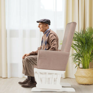 Baby Nursery Relax Rocker Rocking Chair Glider and Ottoman Cushion Set-Pink