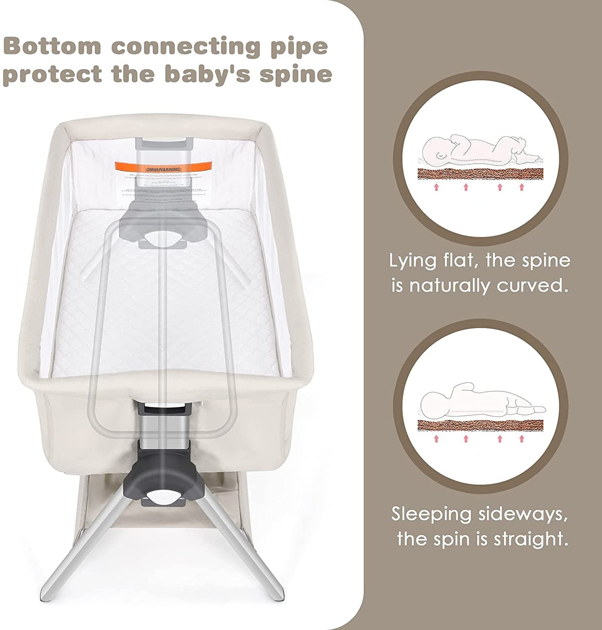Portable Baby Bedside Sleeper with Adjustable Heights and Angle