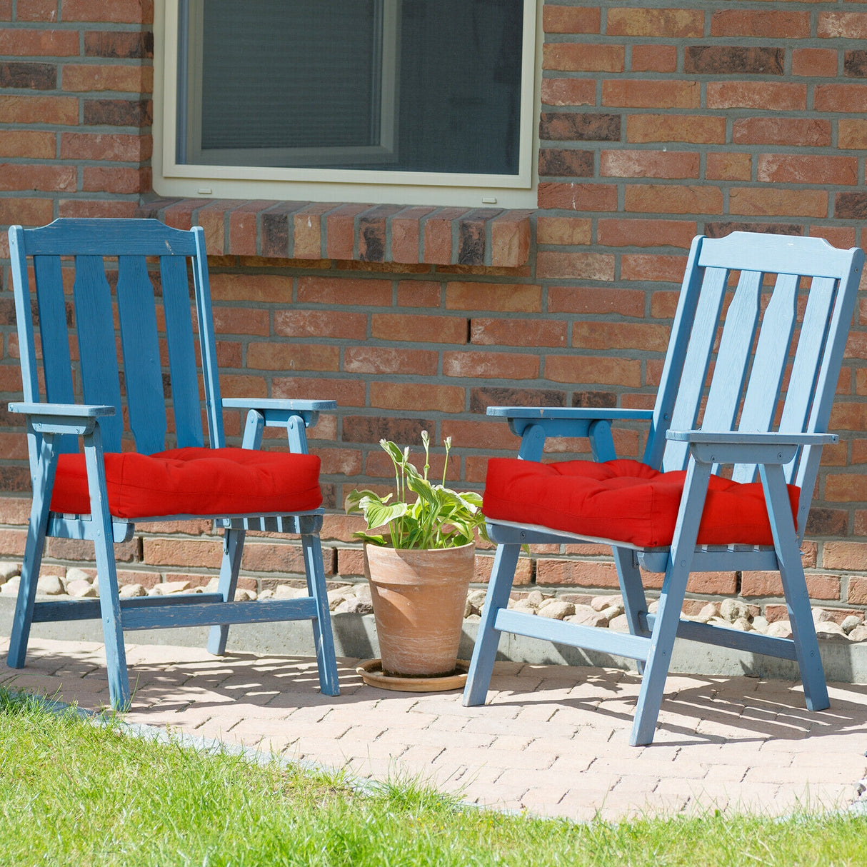 21 Inch x 21 Inch Patio Chair Seat Cushion Pads for Indoor and Outdoor-Turquoise