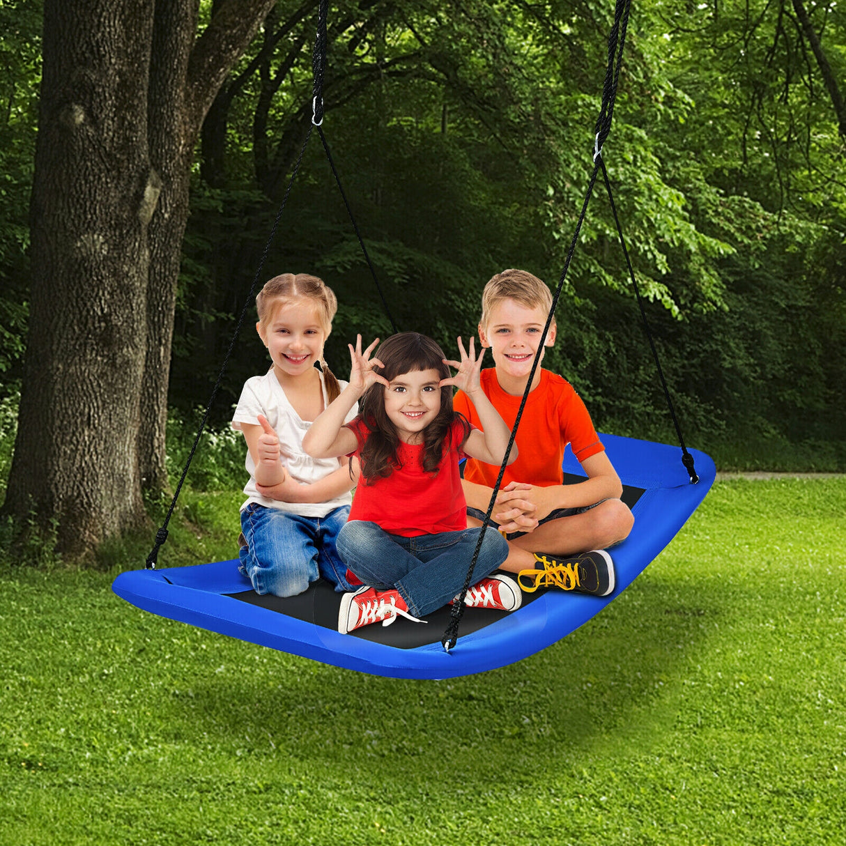 700lb Giant 60 Inch Platform Tree Swing for Kids and Adults-Multicolor