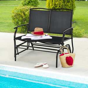 Iron Patio Rocking Chair for Outdoor Backyard and Lawn-Gray