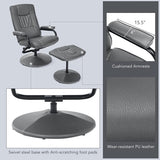 360° Swivel Recliner Chair with Ottoman-Gray