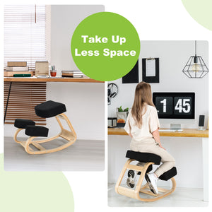 Ergonomic Kneeling Chair Rocking Office Desk Stool Upright Posture-Gray