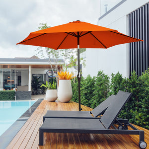 10 Feet Outdoor Patio Umbrella with Tilt Adjustment and Crank-Dark Red