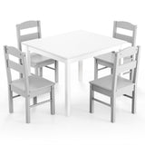 5 pcs Kids Pine Wood Multicolor Table Chair Set