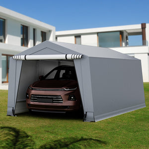 10 x 16/10 x 20 Feet Outdoor Heavy-Duty Carport with 2 Doors-10 x 16 ft