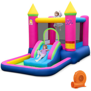 Inflatable Bounce House Cute Princess Bouncy Castle with 520W Blower