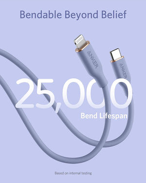 Anker <b>641</b> USB-C to Lightning Cable (Flow, 3 ft Silicone)