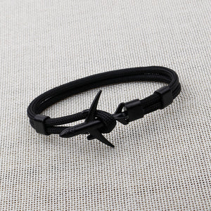 Modern Fashion Airplane Anchor Bracelets Men Charm Rope Chain Paracord Bracelet Women Male Air Force Style Wrap Metal Sport Hook Gift