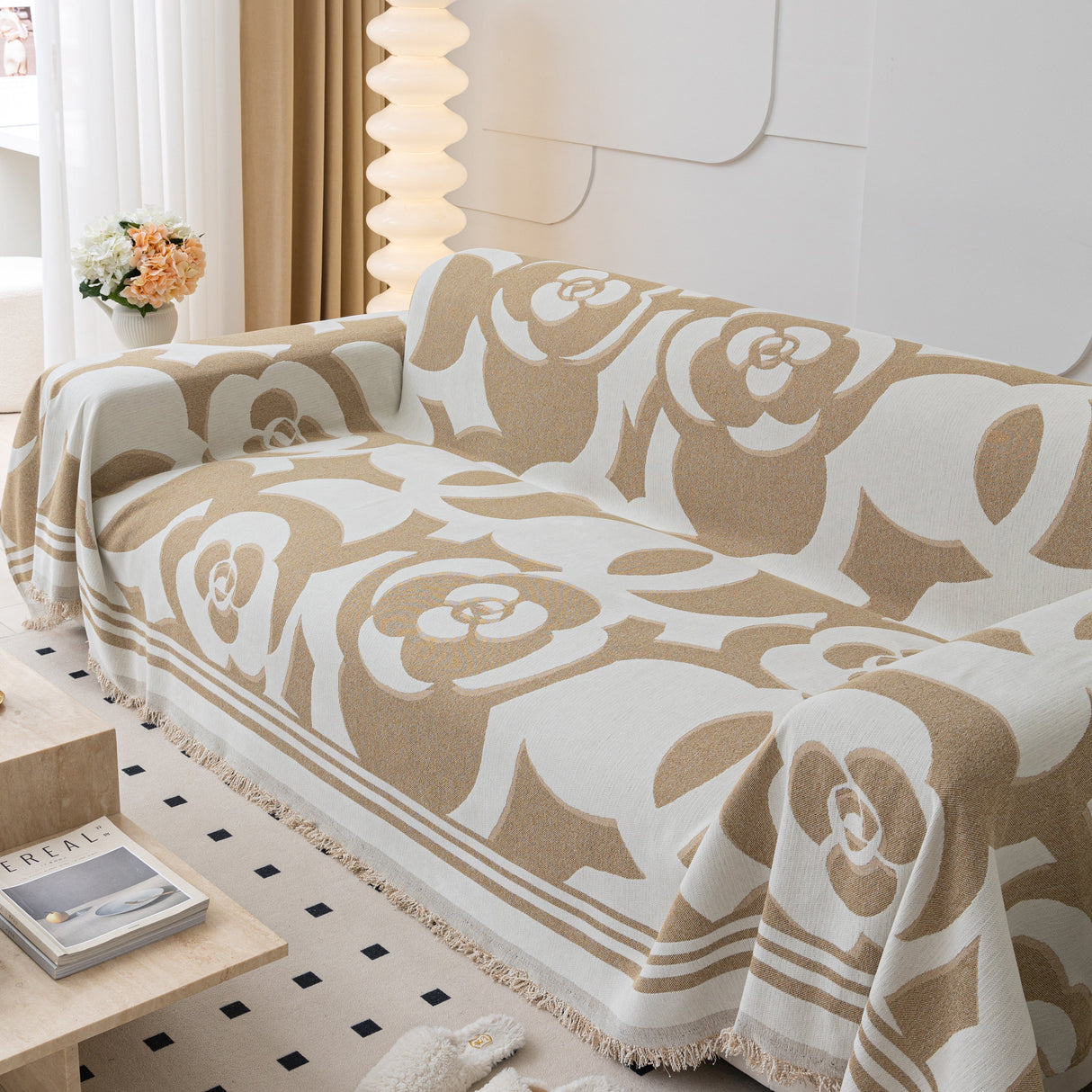 Chenille Sofa Cover Blanket, Couch Cover Blanket Throws for Couches Living Room Furniture Throw Covers