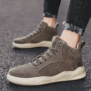 Business Men's High Quality Casual Shoes Fashion Trend Men's Sports Leather Shoes Comfortable Lace-Up Non-Slip Walking Shoes Leather Luxury Non-Slip Hiking Boots Outdoor Lightweight Shoes